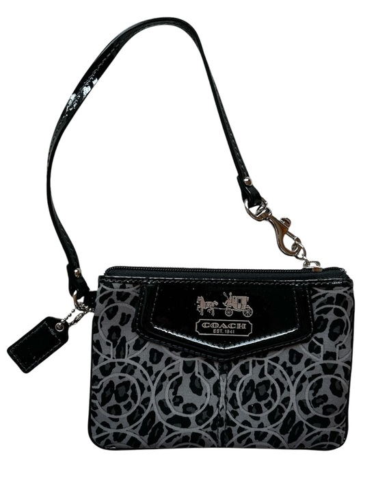 Coach Handbags - Coach Black and Gray Signature Wristlet Clutch